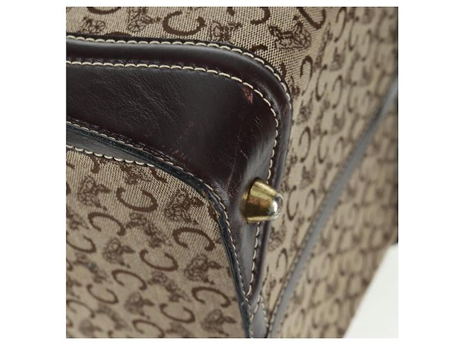 Céline Borsa Boston Celine C Sulky in tela marrone e oro Auth bs32098 D'oro - vista 16