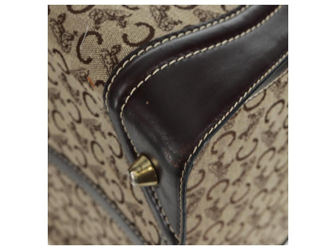 Céline Borsa Boston Celine C Sulky in tela marrone e oro Auth bs32098 D'oro - vista 17