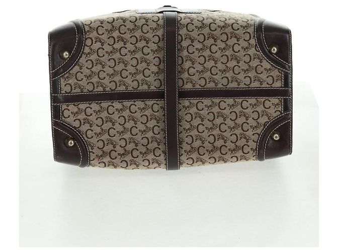 Céline Borsa Boston Celine C Sulky in tela marrone e oro Auth bs32098 D'oro - vista 5
