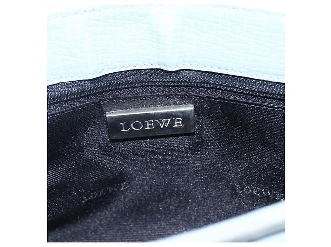 Borsa LOEWE in suede blu argento autentica ka1394 - vista 10