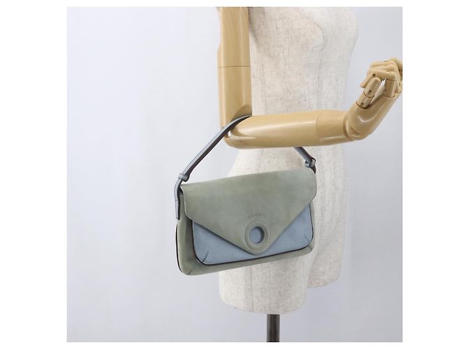 Borsa LOEWE in suede blu argento autentica ka1394 - vista 23