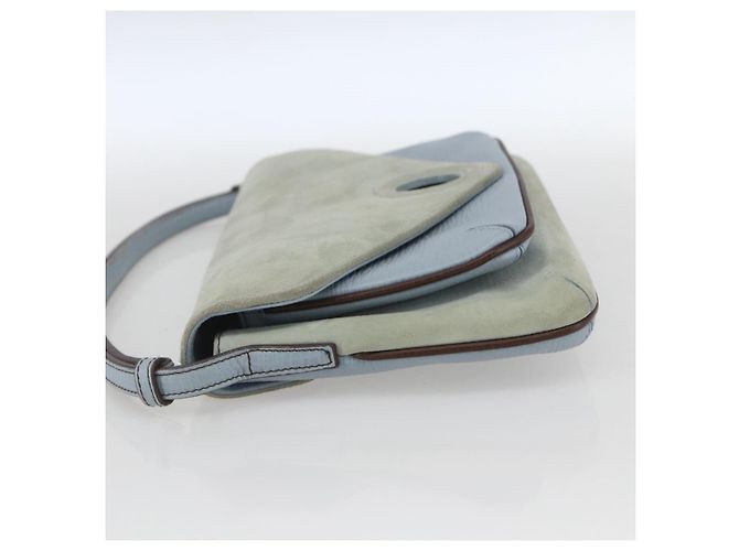 Borsa LOEWE in suede blu argento autentica ka1394 - vista 3