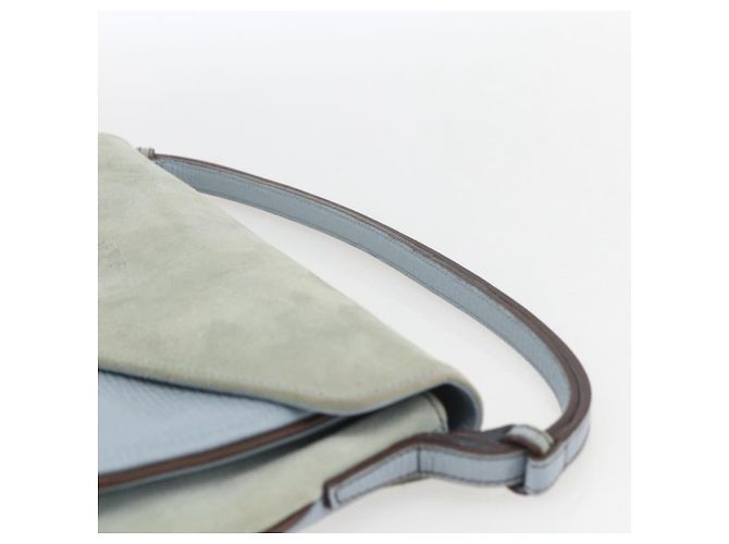 Borsa LOEWE in suede blu argento autentica ka1394 - vista 8