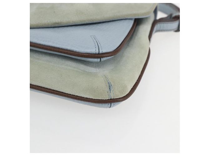 Borsa LOEWE in suede blu argento autentica ka1394 - vista 9