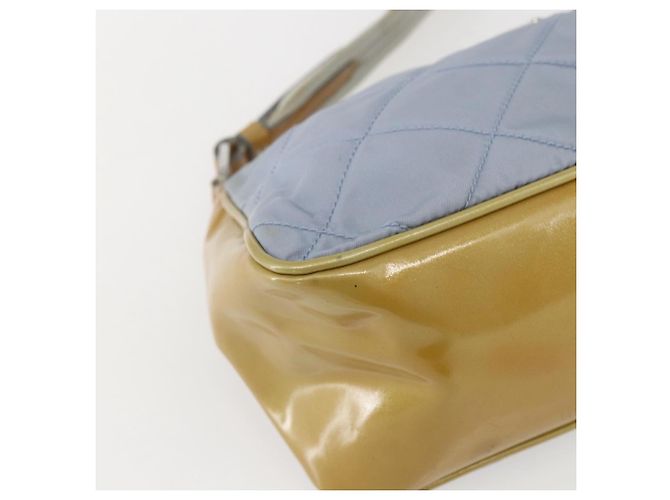 PRADA Schultertasche Nylon Emaille Hellblau Silber Authentisch 160526 - Ansicht 14