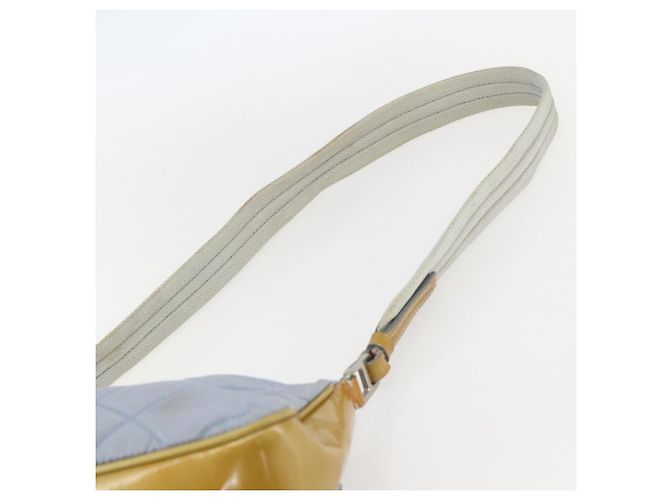 PRADA Schultertasche Nylon Emaille Hellblau Silber Authentisch 160526 - Ansicht 8
