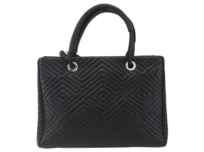 BALLY Borsa a mano in pelle nera e oro Auth 158990 Nero D'oro - vista 13