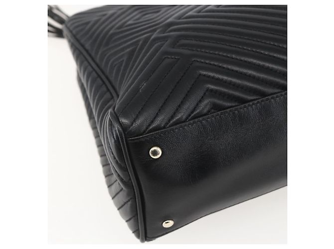 BALLY Borsa a mano in pelle nera e oro Auth 158990 Nero D'oro - vista 14