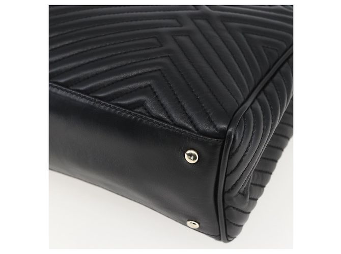 BALLY Borsa a mano in pelle nera e oro Auth 158990 Nero D'oro - vista 15