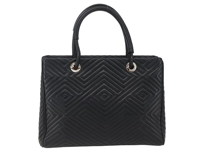 BALLY Borsa a mano in pelle nera e oro Auth 158990 Nero D'oro - vista 2