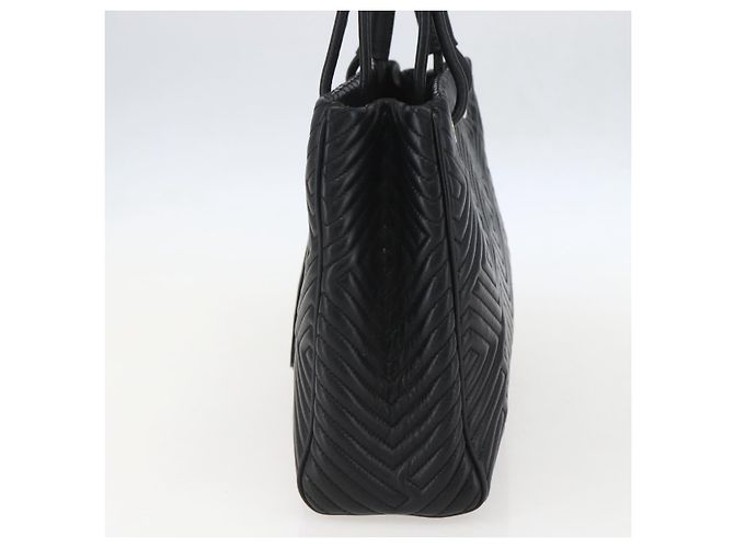 BALLY Borsa a mano in pelle nera e oro Auth 158990 Nero D'oro - vista 4