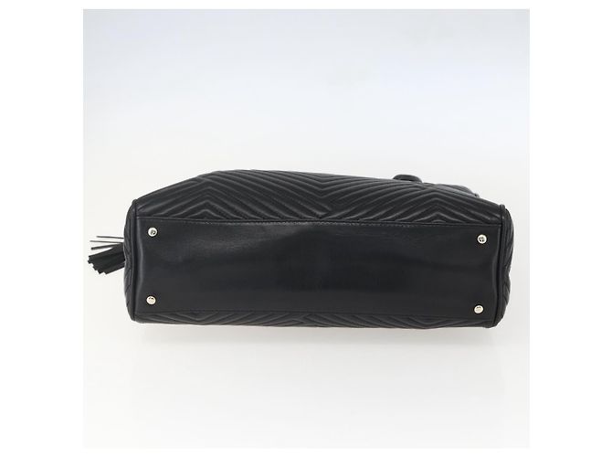 BALLY Borsa a mano in pelle nera e oro Auth 158990 Nero D'oro - vista 5