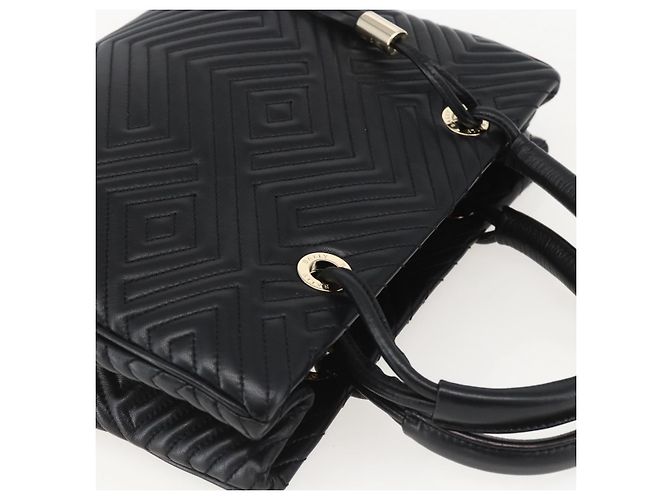 BALLY Borsa a mano in pelle nera e oro Auth 158990 Nero D'oro - vista 6