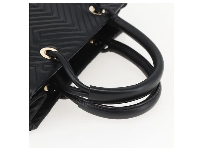 BALLY Borsa a mano in pelle nera e oro Auth 158990 Nero D'oro - vista 7