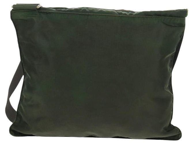 PRADA Schultertasche Nylon Khaki Silber Authentisch bs31875 - Ansicht 2