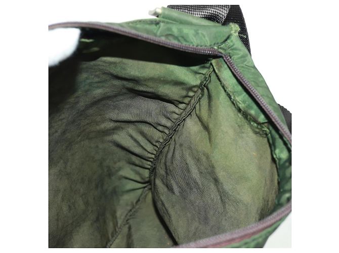 PRADA Schultertasche Nylon Khaki Silber Authentisch bs31875 - Ansicht 21