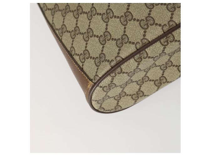 Gucci Borsa GG Supreme Web Sherry Line PVC Beige Oro 41 02 034 Auth 156424 D'oro - vista 14
