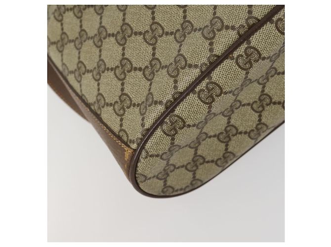 Gucci Borsa GG Supreme Web Sherry Line PVC Beige Oro 41 02 034 Auth 156424 D'oro - vista 16