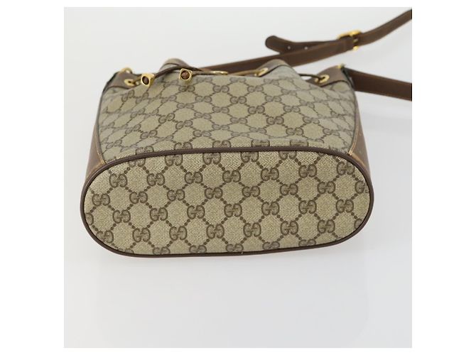 Gucci Borsa GG Supreme Web Sherry Line PVC Beige Oro 41 02 034 Auth 156424 D'oro - vista 5