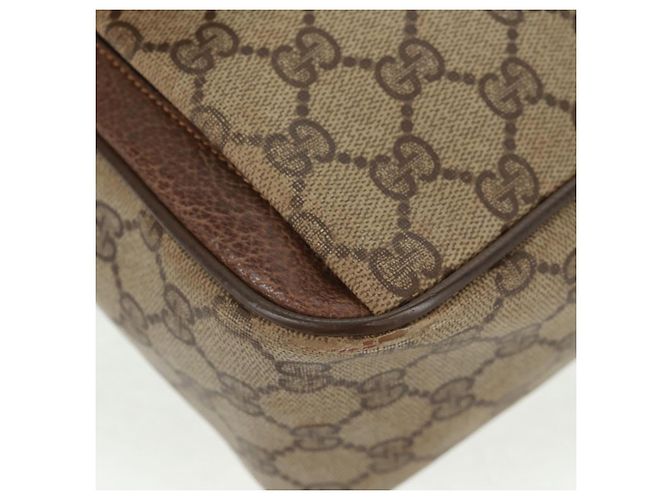 Borsa Gucci GG Supreme Web Sherry Line in PVC beige e oro 904 02 064 Auth bs32049 D'oro - vista 16