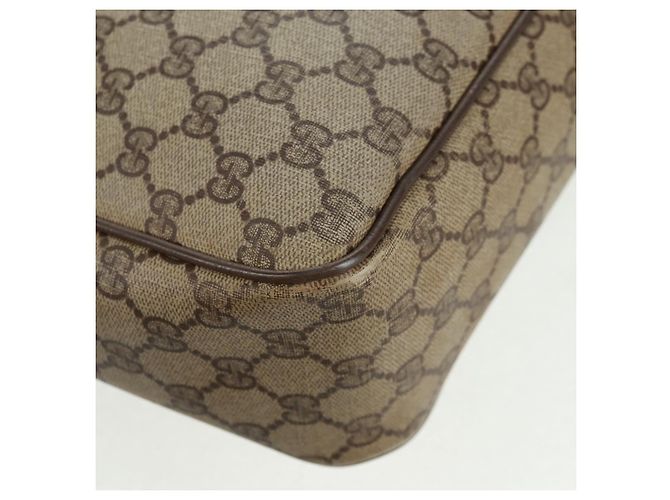 Borsa Gucci GG Supreme Web Sherry Line in PVC beige e oro 904 02 064 Auth bs32049 D'oro - vista 18