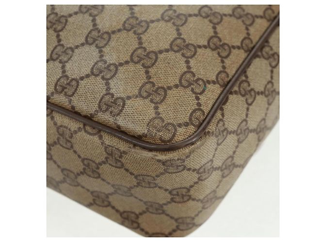 Borsa Gucci GG Supreme Web Sherry Line in PVC beige e oro 904 02 064 Auth bs32049 D'oro - vista 19