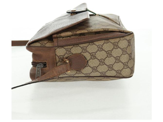 Borsa Gucci GG Supreme Web Sherry Line in PVC beige e oro 904 02 064 Auth bs32049 D'oro - vista 3
