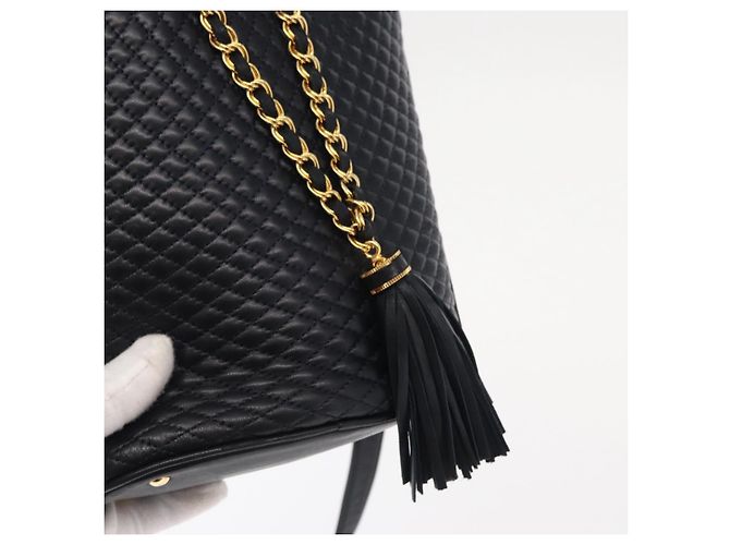 BALLY Borsa a Spalla a Catena Pelle Blu Navy Oro Auth 159580 D'oro - vista 10