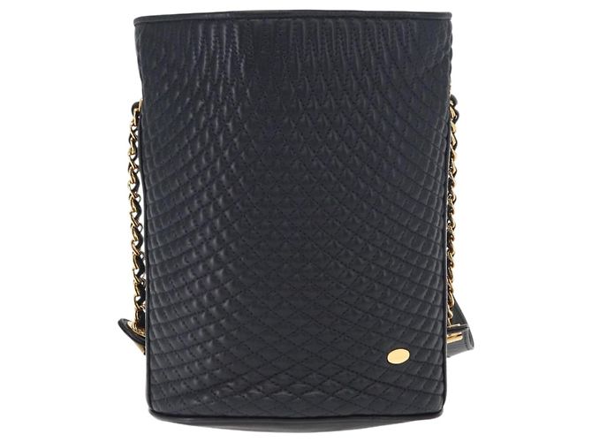 BALLY Borsa a Spalla a Catena Pelle Blu Navy Oro Auth 159580 D'oro - vista 13