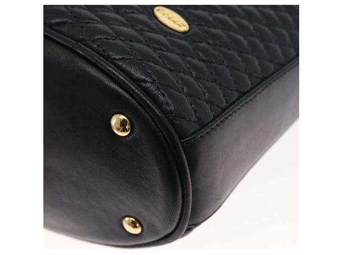 BALLY Borsa a Spalla a Catena Pelle Blu Navy Oro Auth 159580 D'oro - vista 14