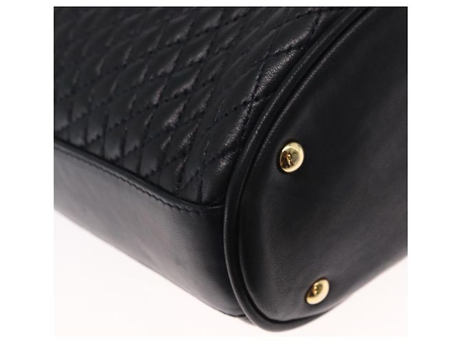 BALLY Borsa a Spalla a Catena Pelle Blu Navy Oro Auth 159580 D'oro - vista 15
