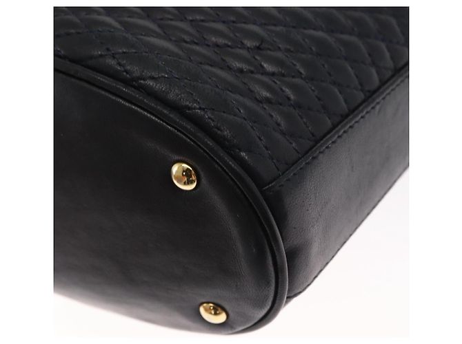 BALLY Borsa a Spalla a Catena Pelle Blu Navy Oro Auth 159580 D'oro - vista 16