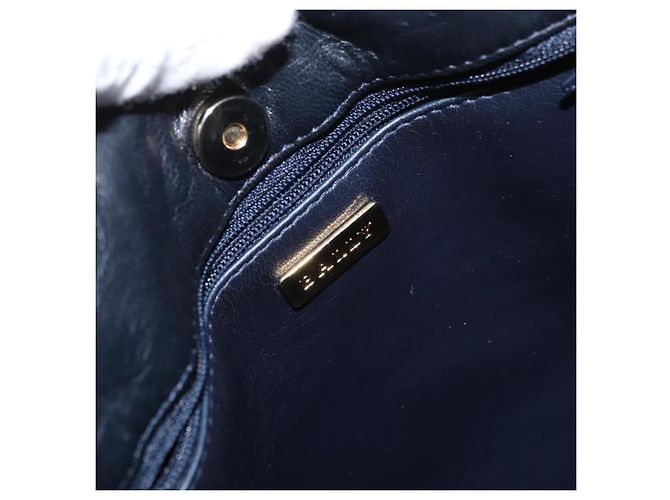 BALLY Borsa a Spalla a Catena Pelle Blu Navy Oro Auth 159580 D'oro - vista 18