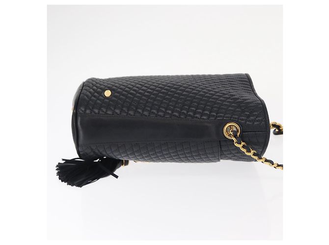 BALLY Borsa a Spalla a Catena Pelle Blu Navy Oro Auth 159580 D'oro - vista 3