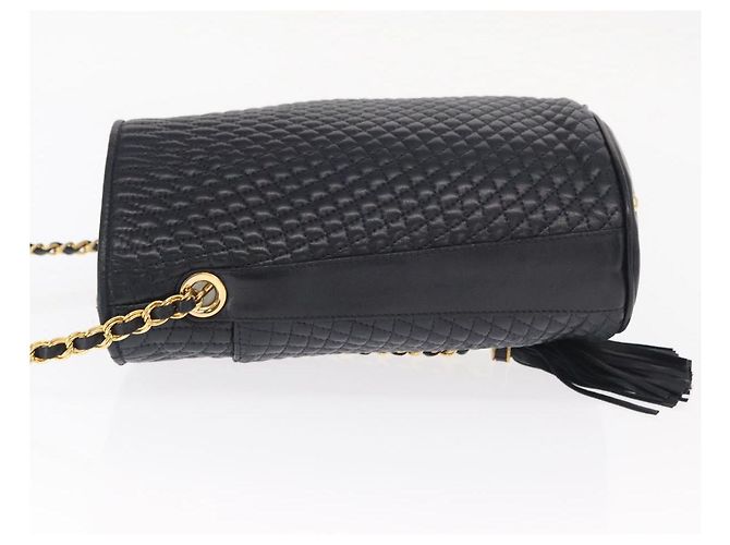 BALLY Borsa a Spalla a Catena Pelle Blu Navy Oro Auth 159580 D'oro - vista 4