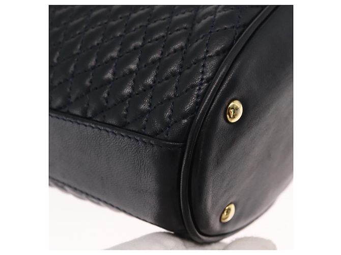 BALLY Borsa a Spalla a Catena Pelle Blu Navy Oro Auth 159580 D'oro - vista 9