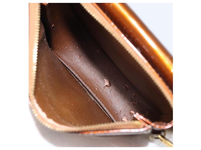 LOUIS VUITTON Bolsa Accesorio Motto Monogram Vernis Bronce M91138 Auth 160428 - vista 10