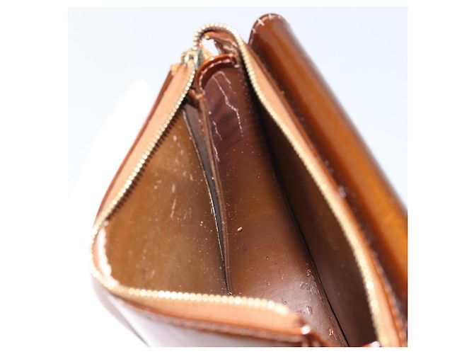 LOUIS VUITTON Bolsa Accesorio Motto Monogram Vernis Bronce M91138 Auth 160428 - vista 19