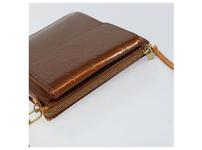 LOUIS VUITTON Bolsa Accesorio Motto Monogram Vernis Bronce M91138 Auth 160428 - vista 6