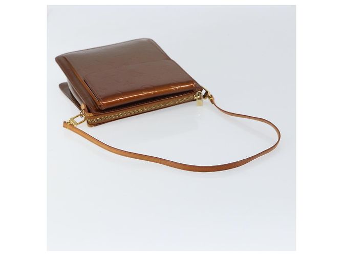 LOUIS VUITTON Bolsa Accesorio Motto Monogram Vernis Bronce M91138 Auth 160428 - vista 7