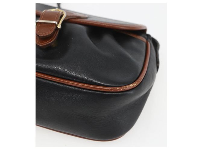Céline Borsa a Spalla in Pelle Nera e Oro Auth BA9422 Nero D'oro - vista 14