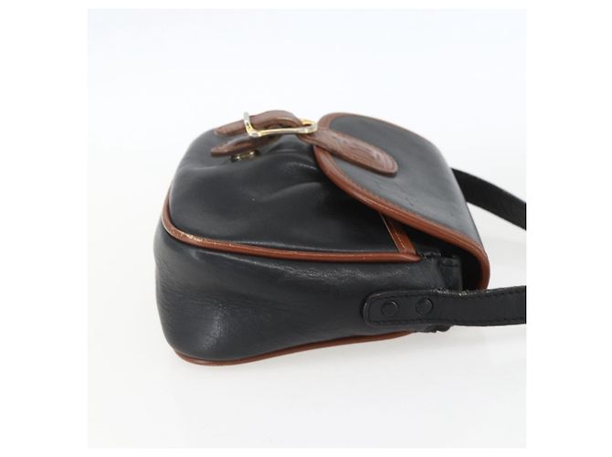 Céline Borsa a Spalla in Pelle Nera e Oro Auth BA9422 Nero D'oro - vista 4