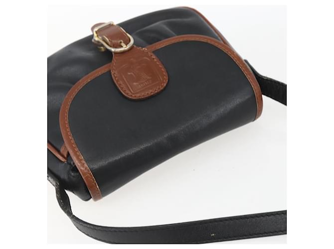 Céline Borsa a Spalla in Pelle Nera e Oro Auth BA9422 Nero D'oro - vista 6