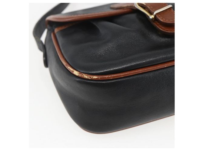 Céline Borsa a Spalla in Pelle Nera e Oro Auth BA9422 Nero D'oro - vista 9