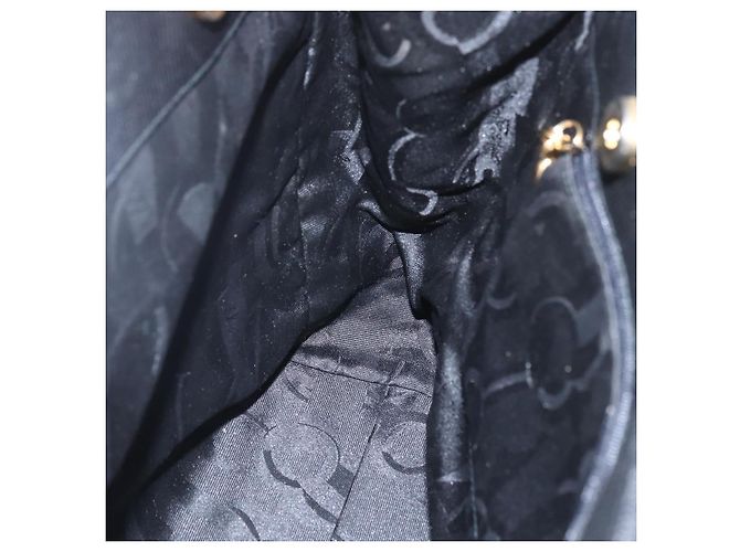Borsa Tote Vala in pelle nera e oro Salvatore Ferragamo Auth am10419 Nero D'oro - vista 19