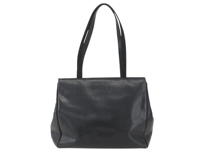 Borsa Tote Vala in pelle nera e oro Salvatore Ferragamo Auth am10419 Nero D'oro - vista 2