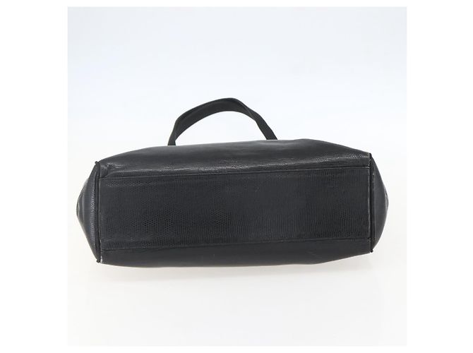 Borsa Tote Vala in pelle nera e oro Salvatore Ferragamo Auth am10419 Nero D'oro - vista 5