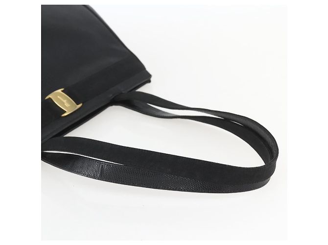 Borsa Tote Vala in pelle nera e oro Salvatore Ferragamo Auth am10419 Nero D'oro - vista 7