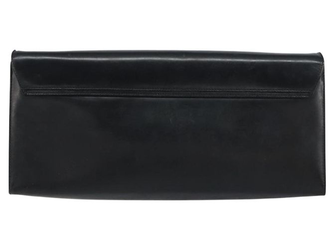 Bolsa de ombro Gancini Chain em couro preto e dourado Auth 159360 da Salvatore Ferragamo - vista 2