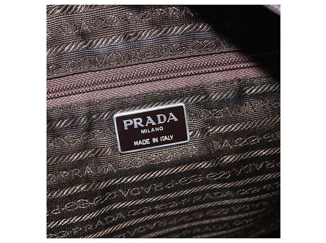PRADA Tote Bag aus Nylon Khaki Silber authentisch ka1393 - Ansicht 19